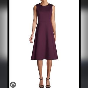 NWT Calvin Klein wine scuba midi dress